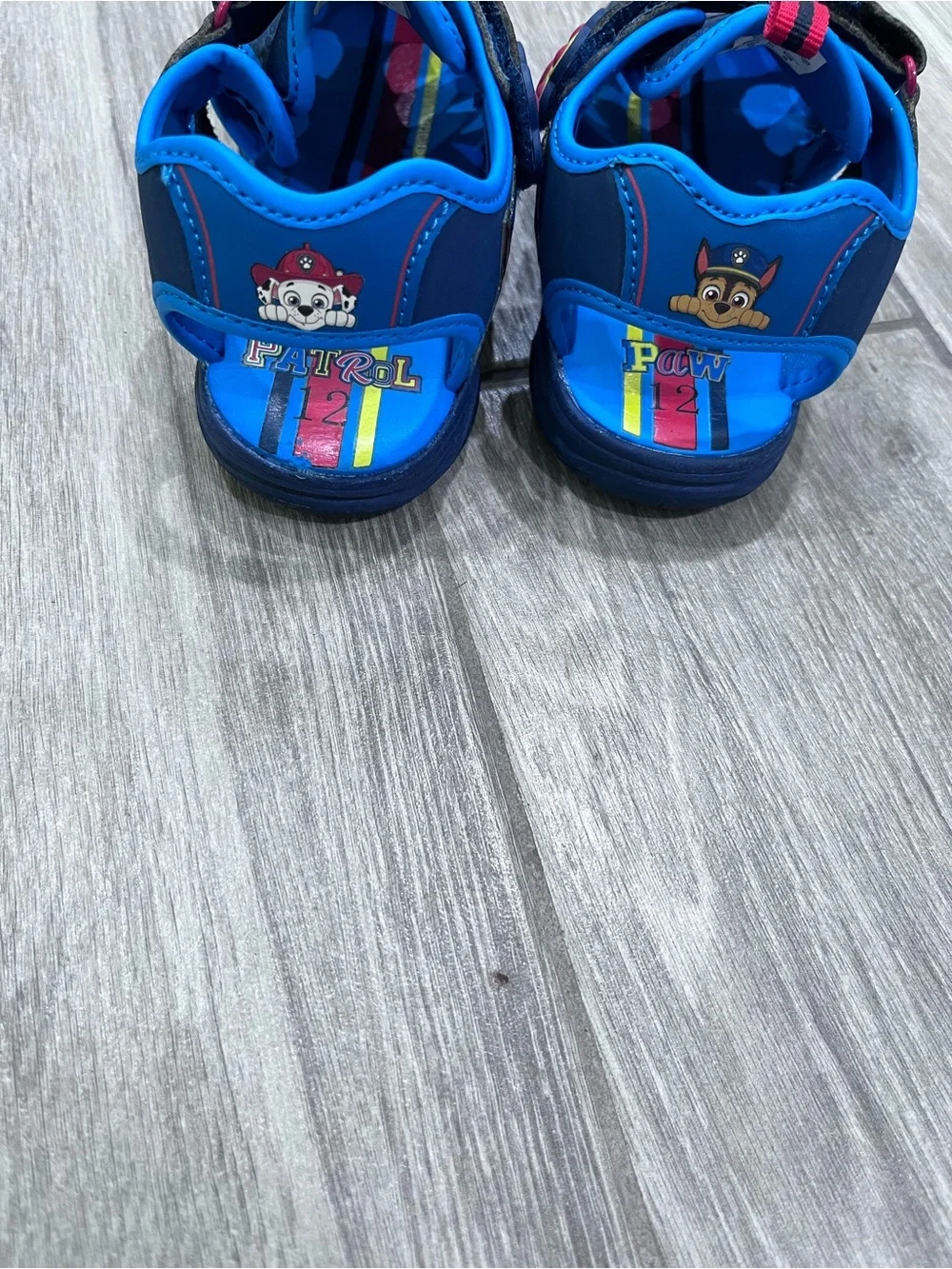 Paw Patrol Navy and Bright Blue Kids' Closed-Toe Sandals with Red Accents
